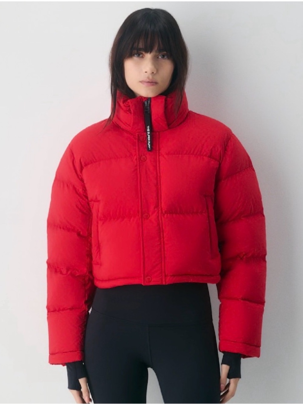 Aritzia Super Puff Shorty Cropped Red Puffer Jacket | M